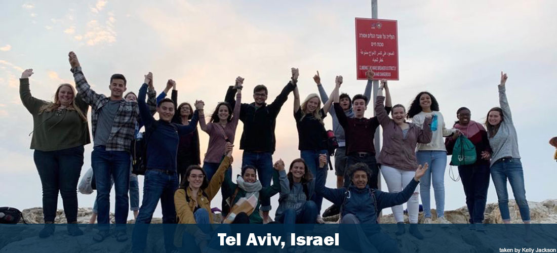 51ios students posing for photo in Tel Aviv, Isreal
